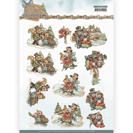 3D Cutting Sheet - Yvonne Creations - A Gift for Christmas - Snowfun
