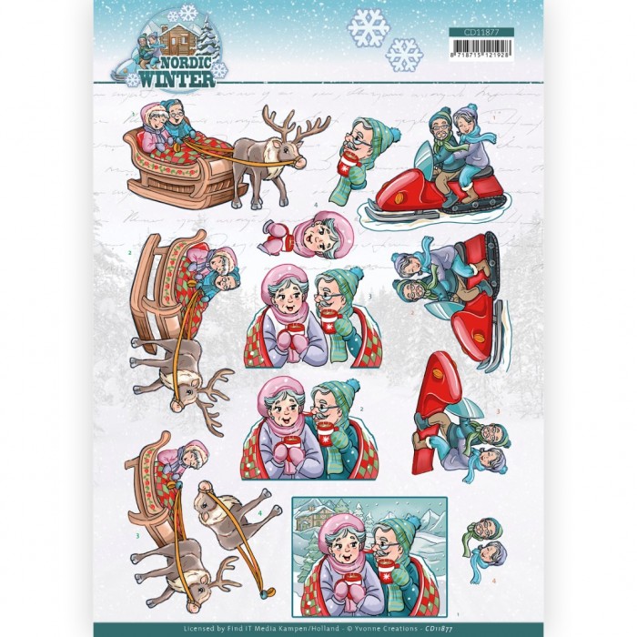 3D Cutting Sheet - Yvonne Creations - Funky Nanna – Nordic Winter - On the go