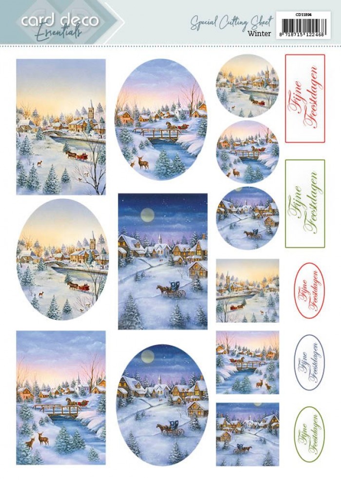 Scenery  Cutting Sheets - Card Deco Essentials - Winter - Dutch