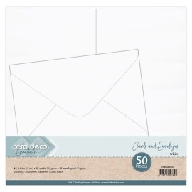 A5 Cards and Envelopes 50PK White