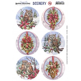 Scenery - Yvonne Creations - Aquarella - Christmas Miracle - Owl Round