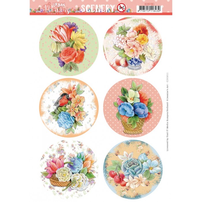 Push Out Scenery - Jeanine's Art - Urban Flowers - Wild Rose Round 