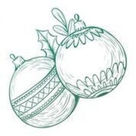 Christmas Baubles Mini Stamp (1pc)