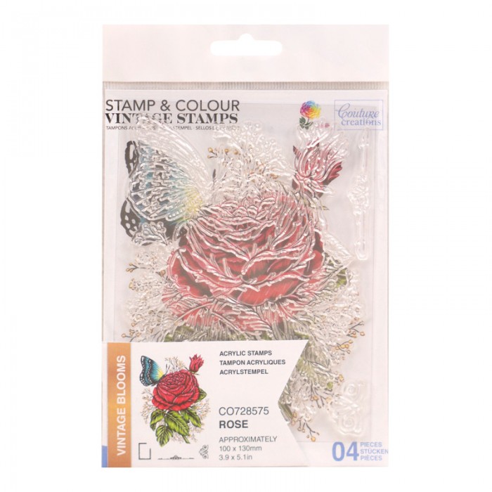 Rose Stamp and Colour Set (4pc) 