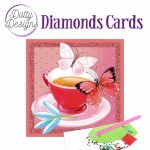 Dotty Designs Diamond Cards - Tea with butterflies