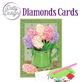 Dotty Designs Diamond Cards - Hyacinths in watering can