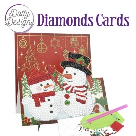 Dotty Designs Diamond Easel Card 143 - Two Snowmen