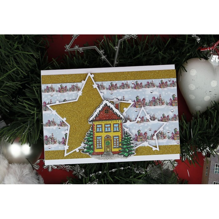 Card Deco Essentials Clear Stamps - Christmas House 