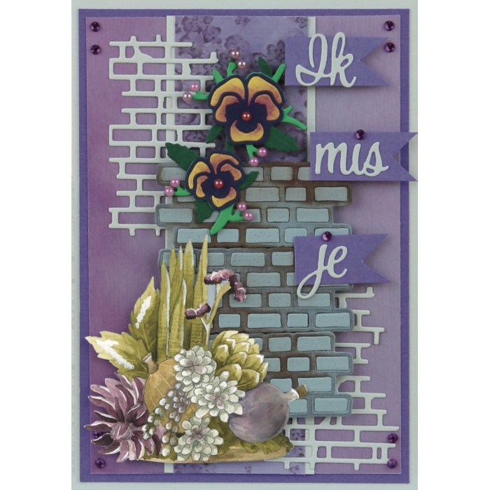 Dies - Precious Marieke - Purple Passion - Wall with Pansies 