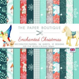 PB1696 8 x 8 Paper Pad Enchanted Christmas van Paper Boutique 