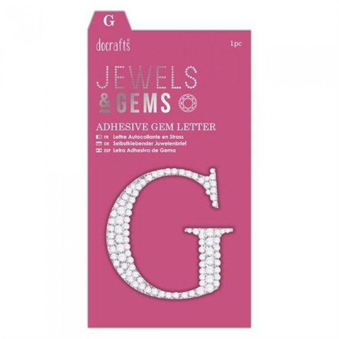 Adhesive Gem Letter - G - Jewels & Gems