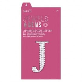 Adhesive Gem Letter - J - Jewels & Gems