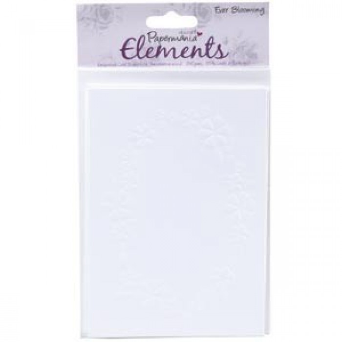 a6 white embossed cards & envelopes (5pk) floral oval (240gsm)