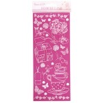 Outline linen sticker - henbury lane (fuchsia)