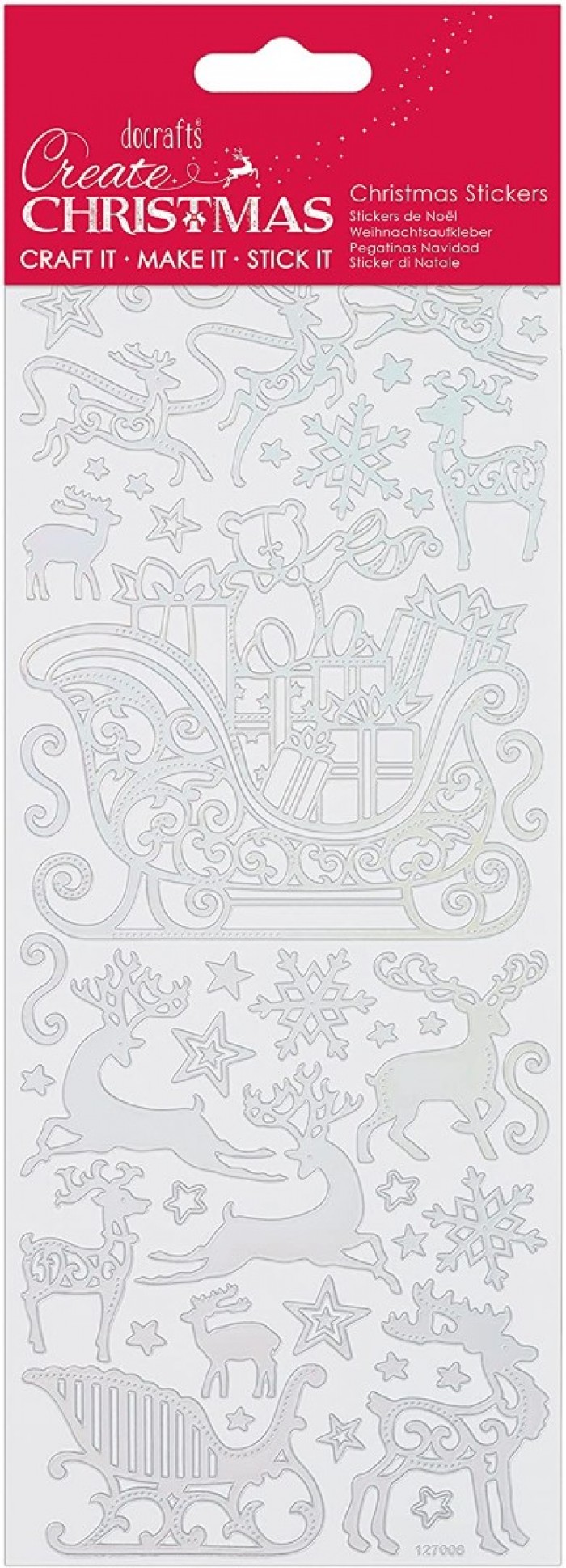 Rainbow Outline Stickers - Reindeer