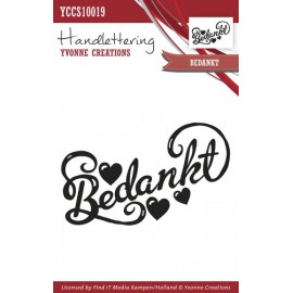 Clearstamp - Handlettering - Yvonne Creations - Bedankt