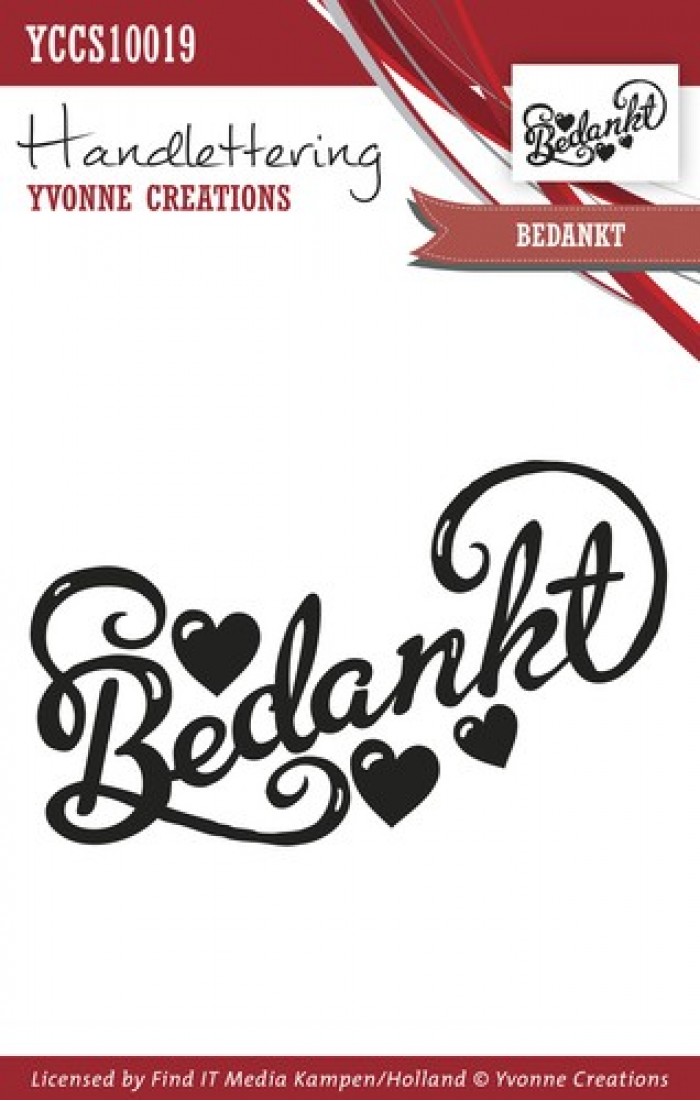 Clearstamp - Handlettering - Yvonne Creations - Bedankt