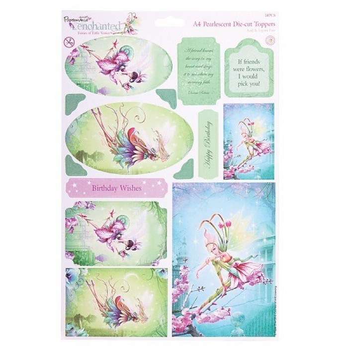 A4 Die-Cut Pearlescent Toppers - Enchanted Fairies (Topaz)