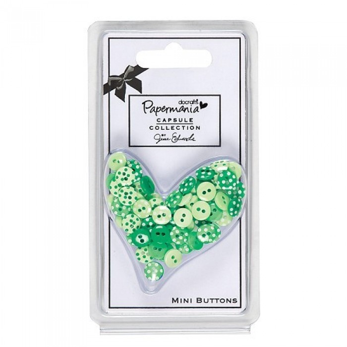 Capsule Polka Mini Buttons (60pcs) - Chelsea Green