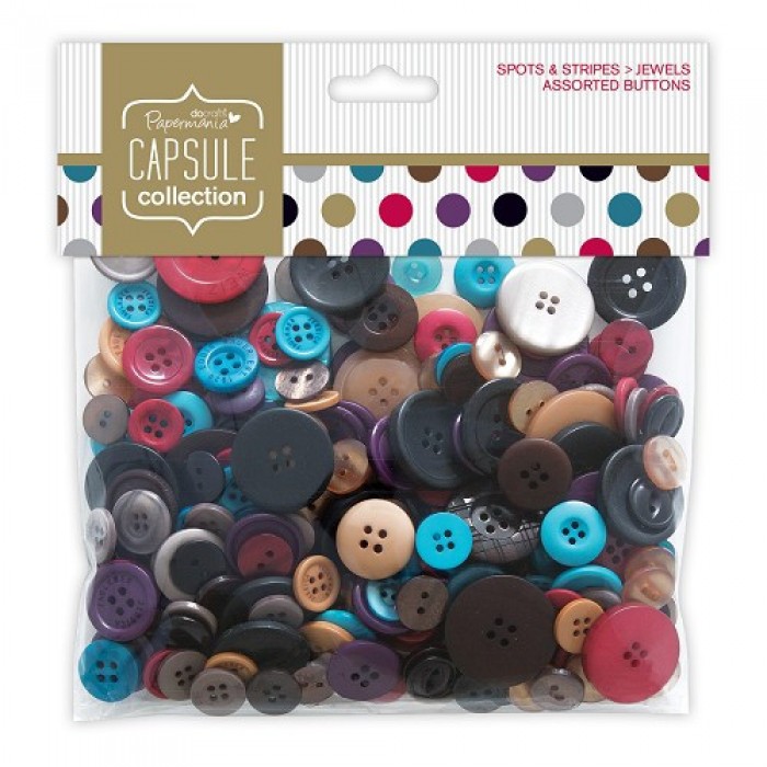 Assorted Buttons (250g) - Capsule - Spots & Stripes Jewels