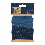 1m Ribbon (2pk) - Denim Spot