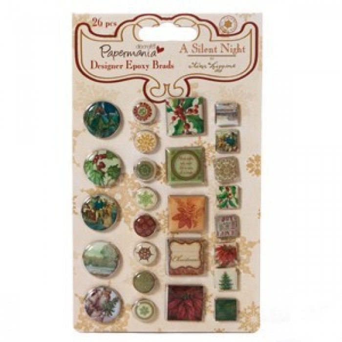 designer epoxy brads - silent night by tina higgins (26pcs)