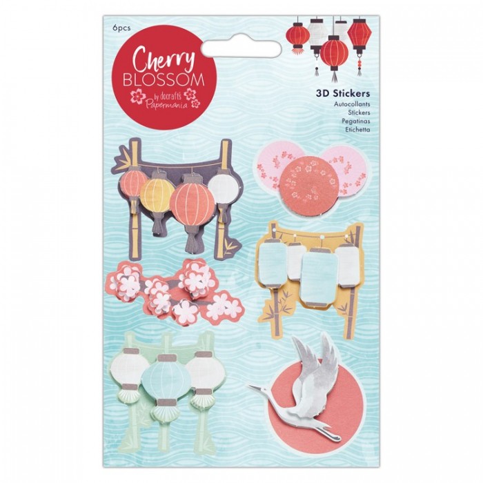 3D Stickers (6pcs) - Cherry Blossom