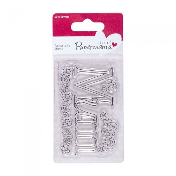 60 x 90mm Typography Clear Stamp - Mum