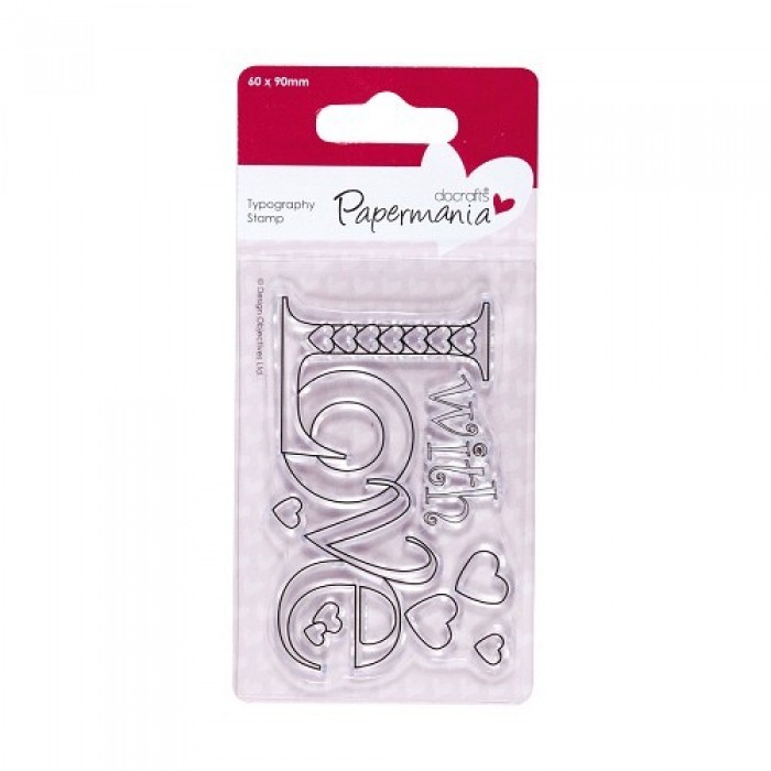 60 x 90mm Typography Clear Stamp - With Love