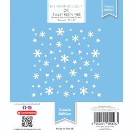 The Paper Boutique Sweetest Festivities 6x6 Stencil set - Sweet Stars and Snowflakes