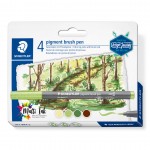pigment brush - blister 4 st forest colours