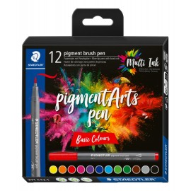 pigment brush - kartonnen etui 12 st basic colours