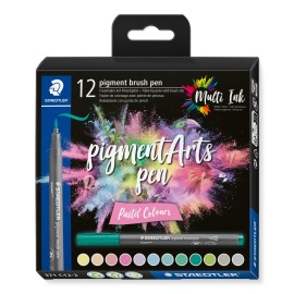 pigment brush - kartonnen etui 12 st pastel colours