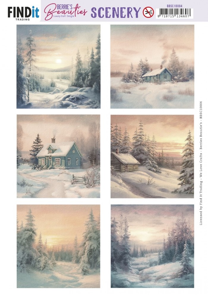 Push-Out Scenery - Berries Beauties - Winter Sunsets Square