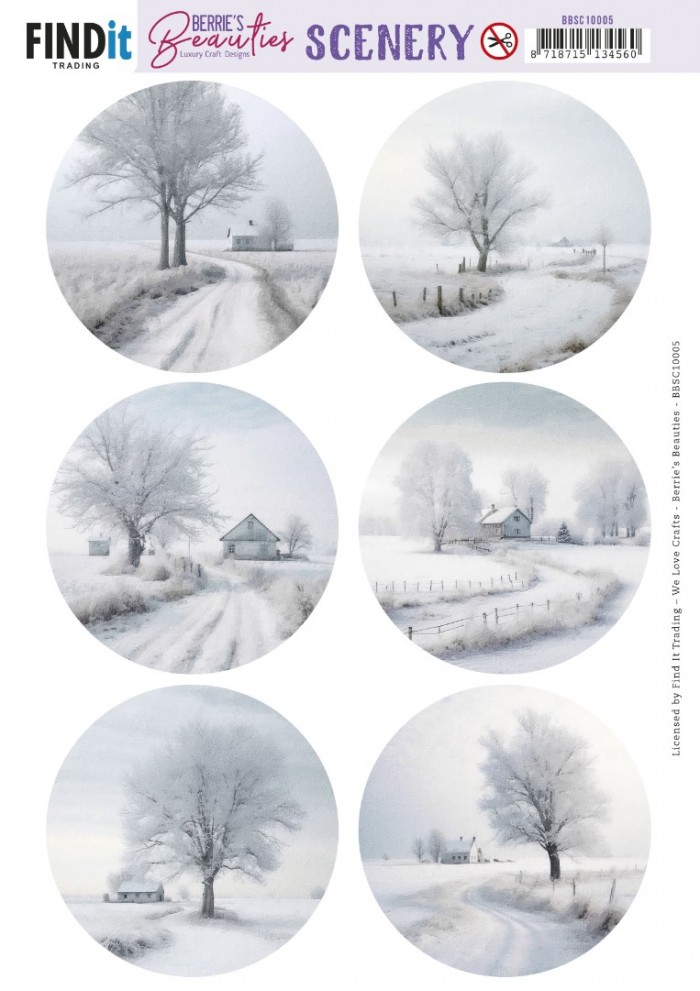Push-Out Scenery - Berries Beauties - White Winter Round