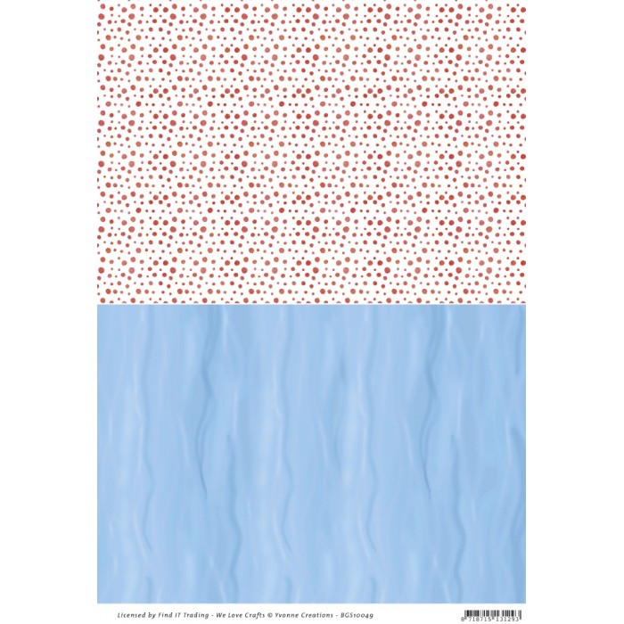 Yvonne Creations - Ocean Days – Backgroundsheet Red Dots 