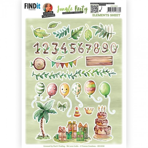 Cutting Sheets - Yvonne Creations - Jungle Party - Small Elements - A 