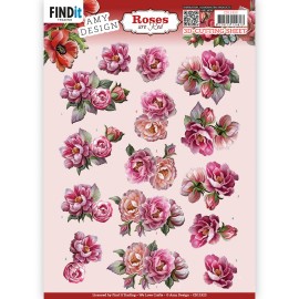 3D Cutting Sheets - Amy Design - Roses Are Red - Peonies