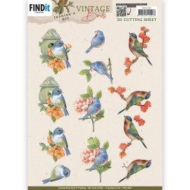 3D Cutting Sheets - Jeanine's Art - Vintage Birds - Stone Birdhouse