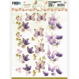 3D Cutting Sheet - Precious Marieke - Beautiful Butterfly - Purple