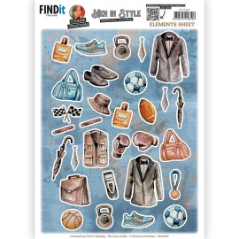 Cutting Sheet - Yvonne Creations - Men in Style - Small Elements A