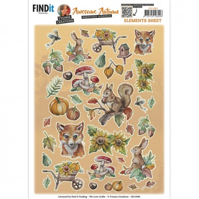 Cutting Sheet - Yvonne Creations - Small Elements Autumn