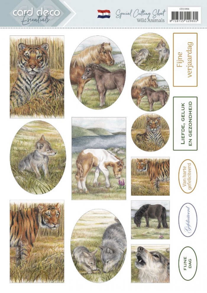 Scenery  Cutting Sheets - Card Deco Essentials - Wild Animals - Dutch