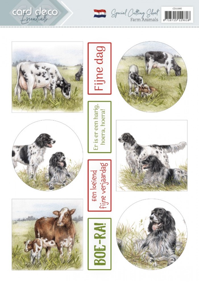 Scenery  Cutting Sheets - Card Deco Essentials - Farm Animals - Dutch