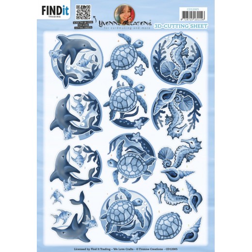 3D Cutting Sheets - Yvonne Creations - Blue Ocean 