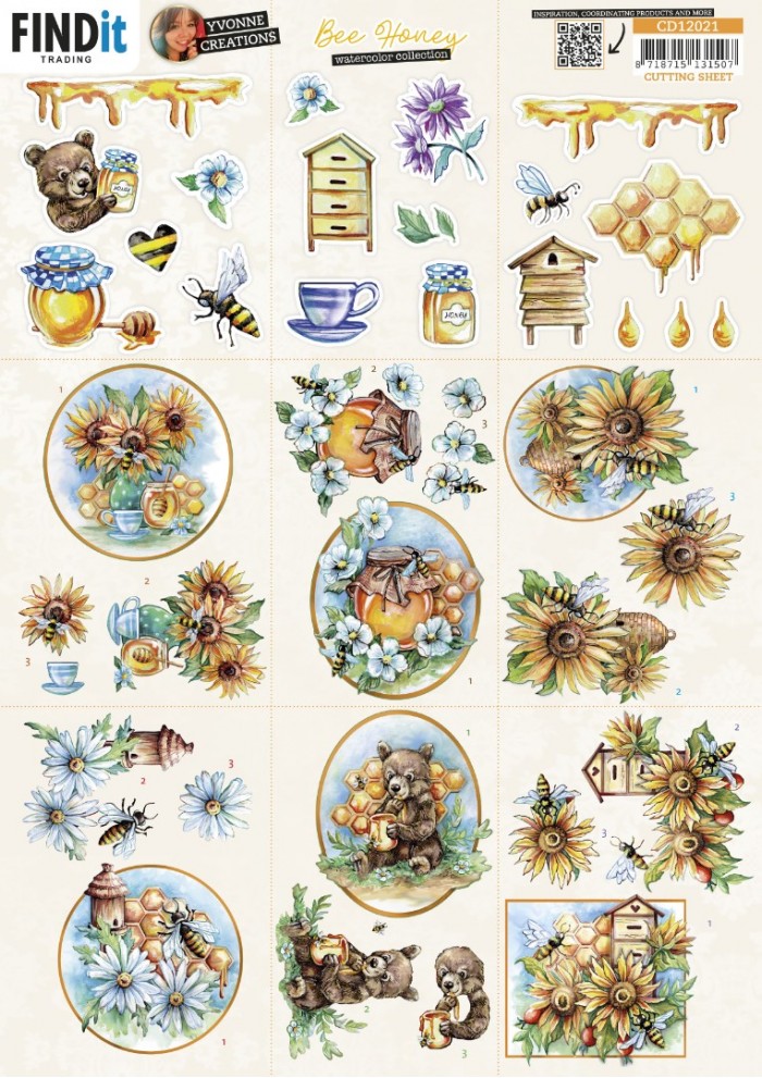 Cutting Sheet - Yvonne Creations - Bee Honey - Mini