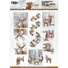 3D Cutting Sheet - Amy Design - Sturdy Winter - Deer