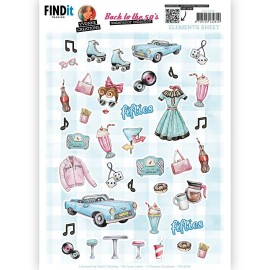 Cutting Sheet - Yvonne Creations - Back to the fifties - Small Elements A