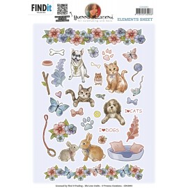 Cutting Sheet - Yvonne Creations - Small Elements Pets