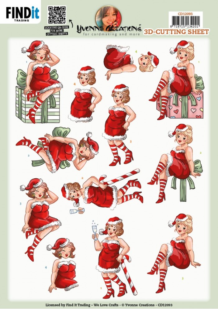 3D Cutting Sheet - Yvonne Creations - Bubbly Girls Christmas